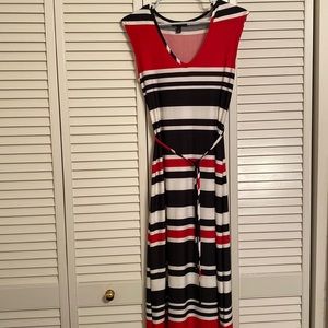 womens striped maxi dress